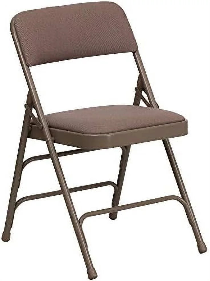 HERCULES Folding Chair & Series Metal Braced Hinged Fabric Pack Triple Curved 4 Double Beige