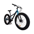 Fat Blue Rear - Mens Knobby 4-Inch Wheels, Bike, Tire Mountain 76x24.8x40in 7-Speed, Tires, Wide 26-Inch Brakes Frame, Steel and Front