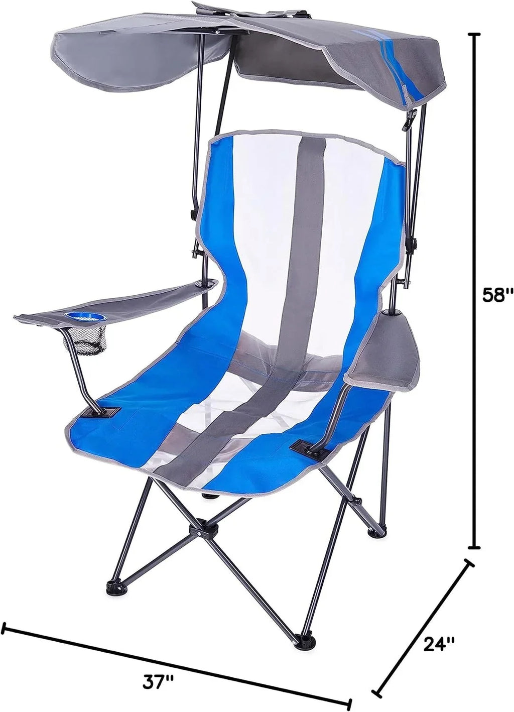 and Foldable Tailgates, for Canopy Chair Original Outdoor Grey/Blue Camping, Kelsyus Events,
