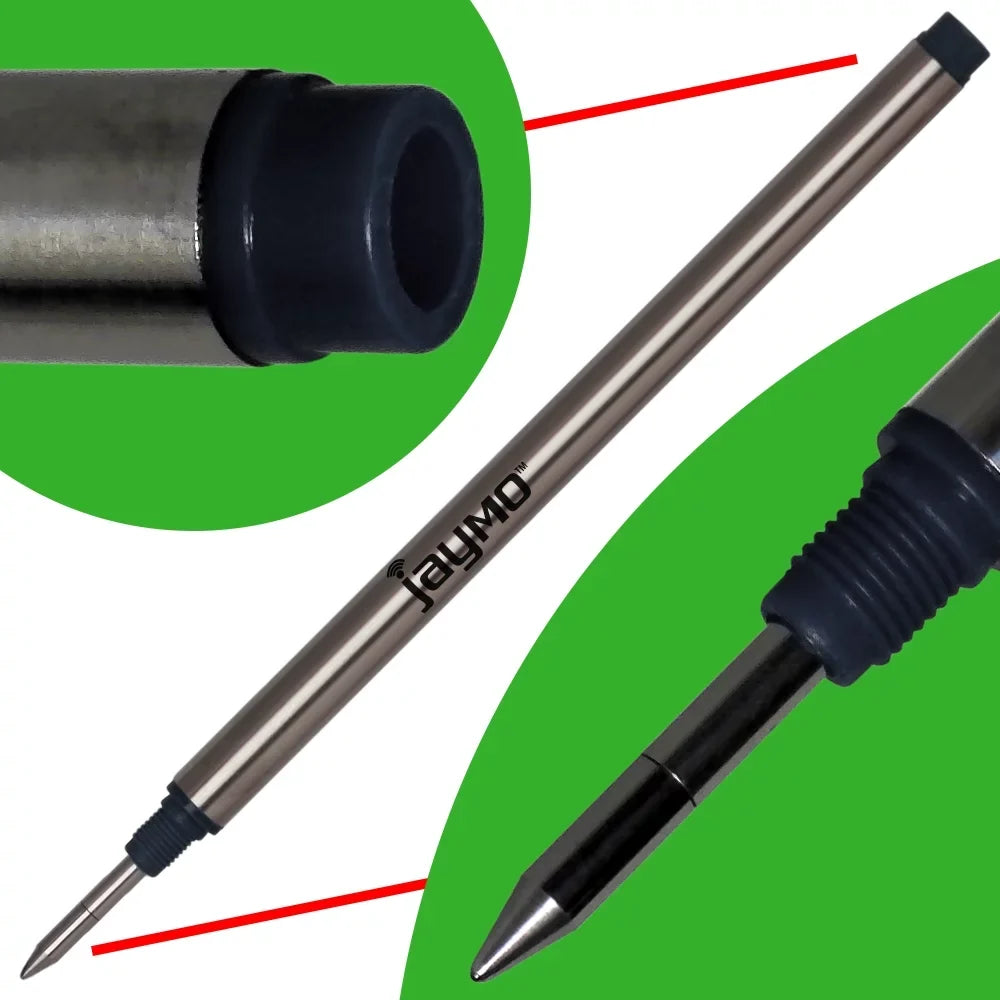 113 105158 - Replacement Rollerball - Measures Montblanc 4.44 Long Jaymo in Pen for mm / 24 - Black Refill