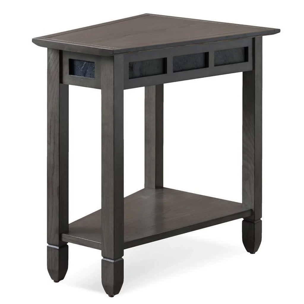 Wedge Table Wood Bowery Slate Shelf Smoke in Hill with Gray/Black