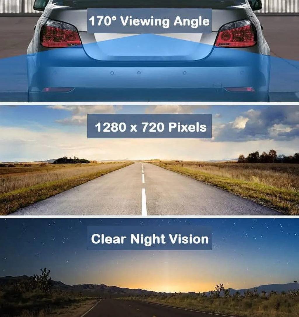 Radio Night AVH-210EX DMH1770NEX Angle Waterproof with AVH-120BT HD Backup View Camera Vision 170¡ã AVH-2550NEX Compatible CAM108 Car Rear DMH-WT8600NEX DMH-160BT License Pioneer Plate DMH-100BT