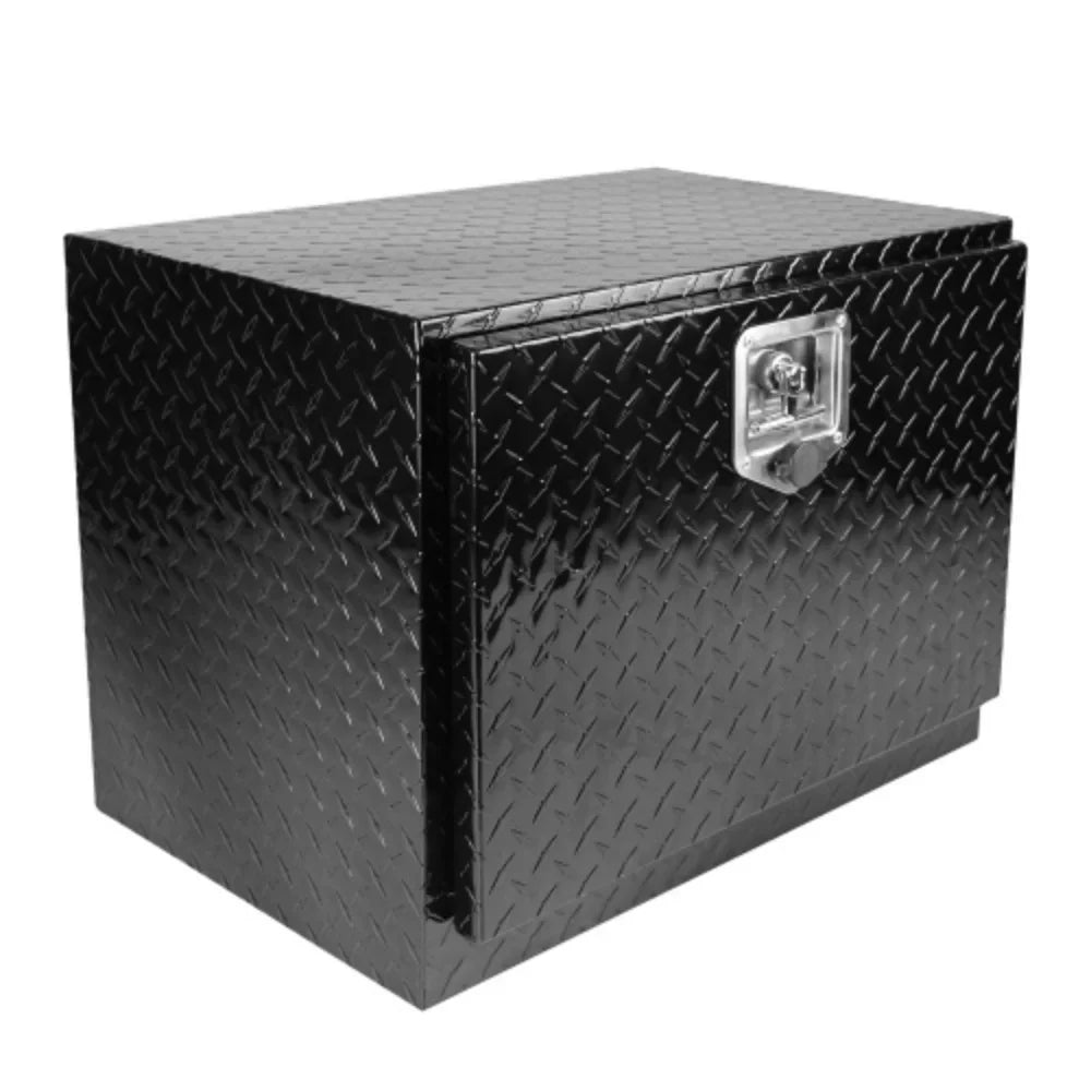 RV + and Trailer Tool Up Plated Keys Square Square Pick Lock Stripes Storage Box Black with 24"(24.2"¡Á17.1"¡Á17.9") Bed 24 Toolbox + Truck Waterproof Black Aluminum - + Organizer box Inch Aluminum
