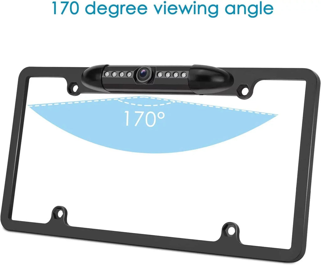 Frame 8 Backup Reverse or Car IR Front US Rearview Camera Vision Black View 12V Plate Night License