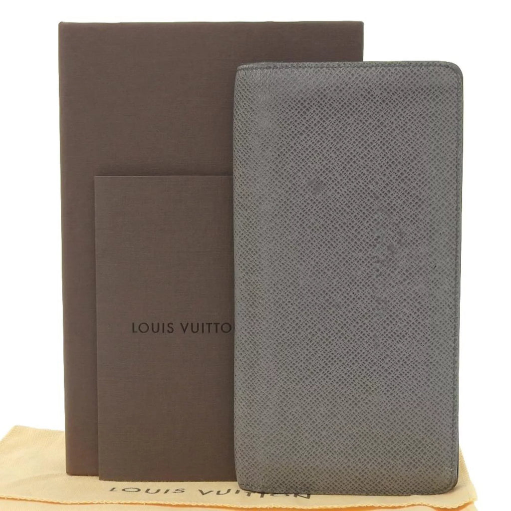 LOUIS VUITTON Long Pre-Owned Brother (Good) Vuitton M32653 Bifold Portefeuille Louis Wallet Glacier Taiga