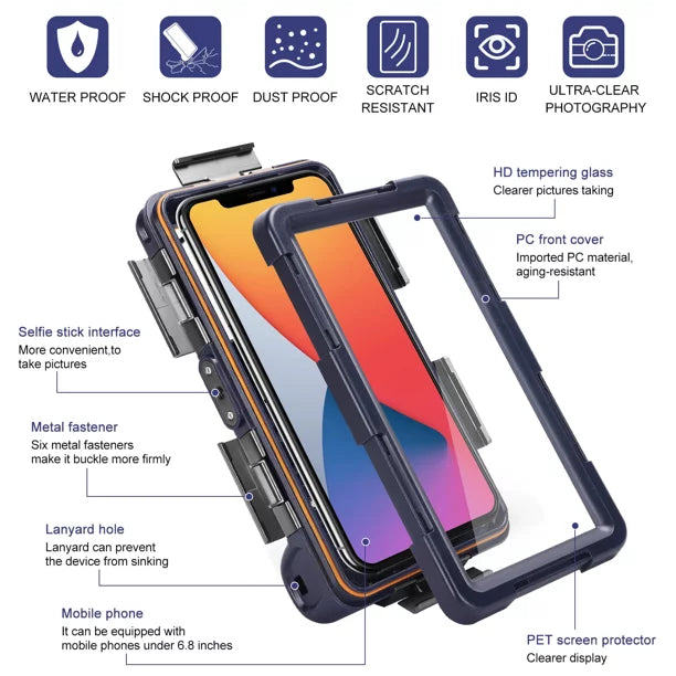 Inch [15m/50ft] Swimming Galaxy Protective UrbanX Lanyard Surfing Phones Waterproof Samsung And 6.9 with F62 Underwater Diving Up Professional Photo Video all Case LCD Housing for Snorkeling to