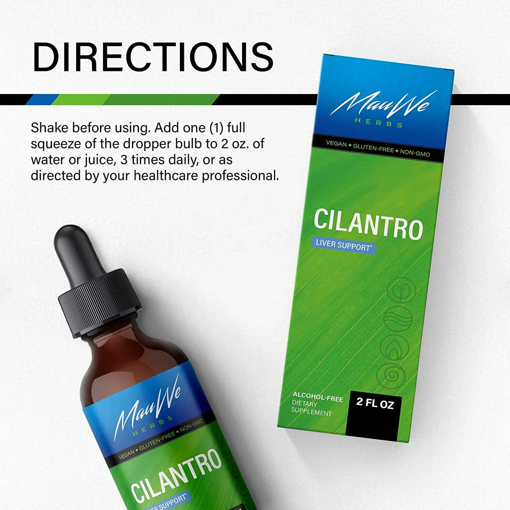 Cilantro Organic Detox Coriandrum Supplement Oz Liquid Body - Free Alcohol for Cilantro HERBS fl. - - Extract Leaf & Cleansing Drops Cilantro Tincture MAUWE 2 Sativum