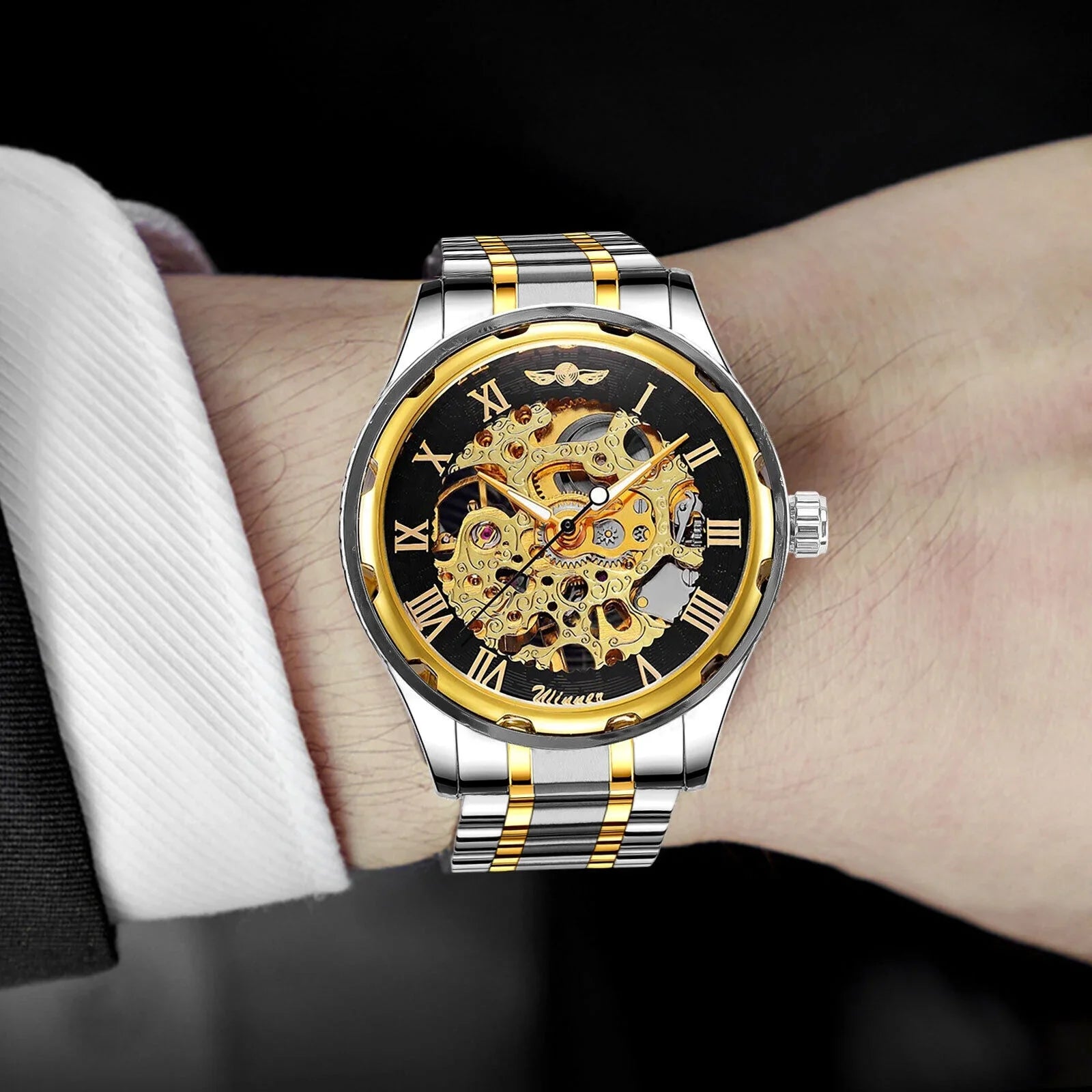 Watch Wristwatch Automatic US Stainless Men's Steel Luxury Mechanical Waterproof