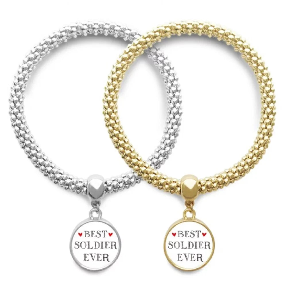 Couple soldier Bangle Bracelet Lover Best Quote ever Profession Chain Jewelry Pendant