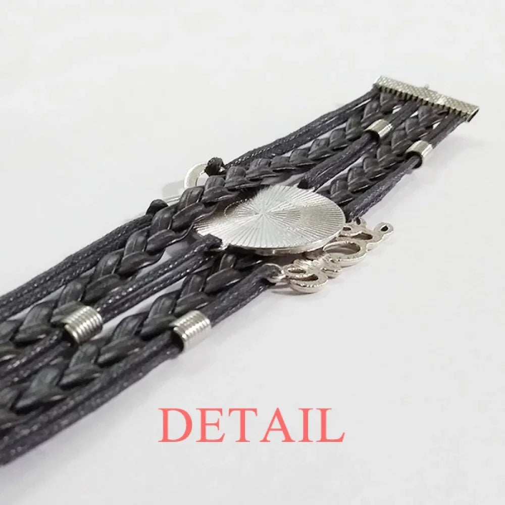 Knitting Accessory Wristband Spring Leather Rope Love House USA White Twisted Bracelet Graffiti Liberty