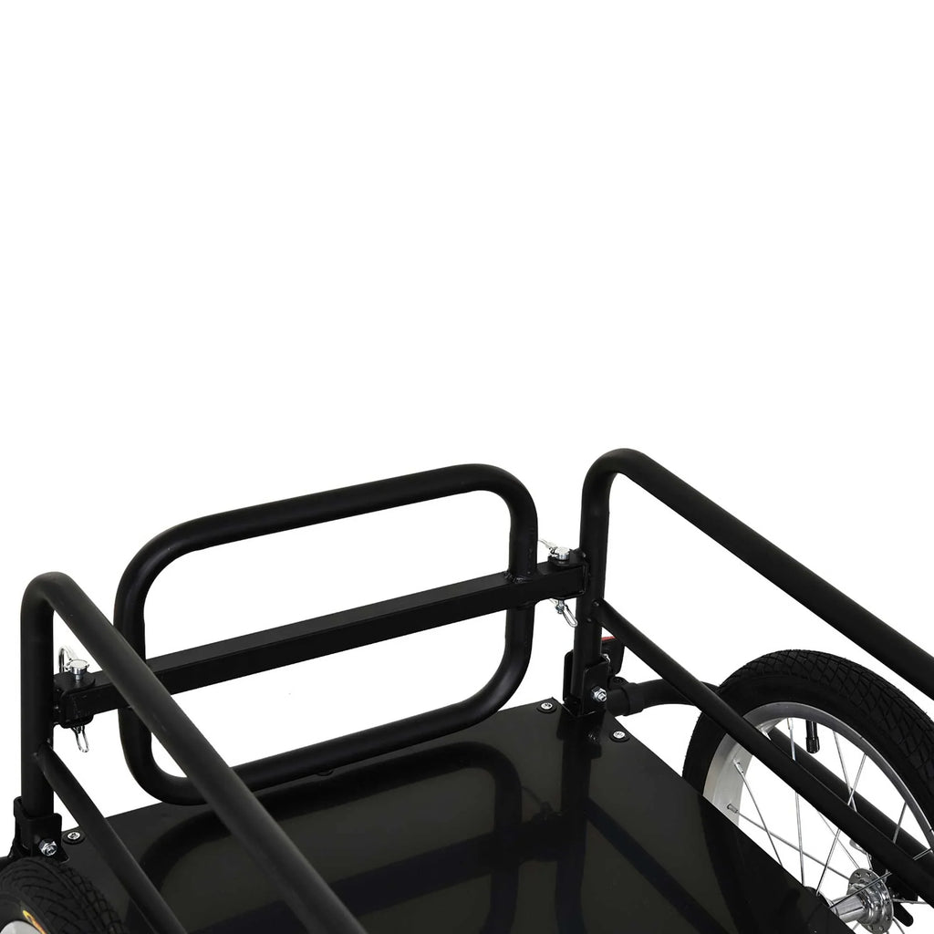 Bike Hitch, Aosom Bicycle Trailer with Trailer Wagon Foldable Cargo Black Cart