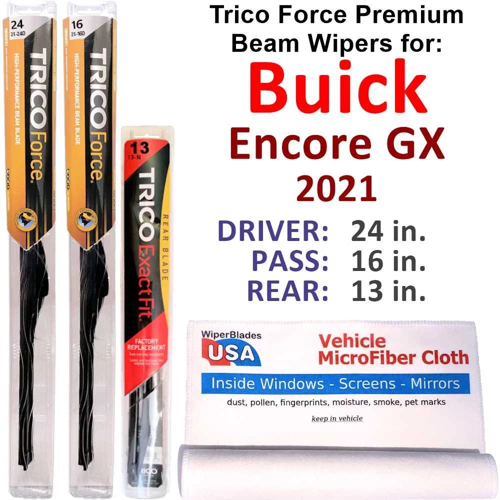 Encore (Set GX Buick Wipers Beam of Performance 3) w/Rear 2021 Wiper
