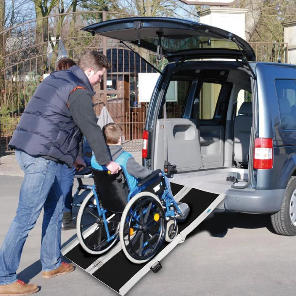 Wheelchair x Ktaxon Scooter 28" Multifold 72" 6FT Portable Non-skid Aluminum Ramp Carrier Mobility