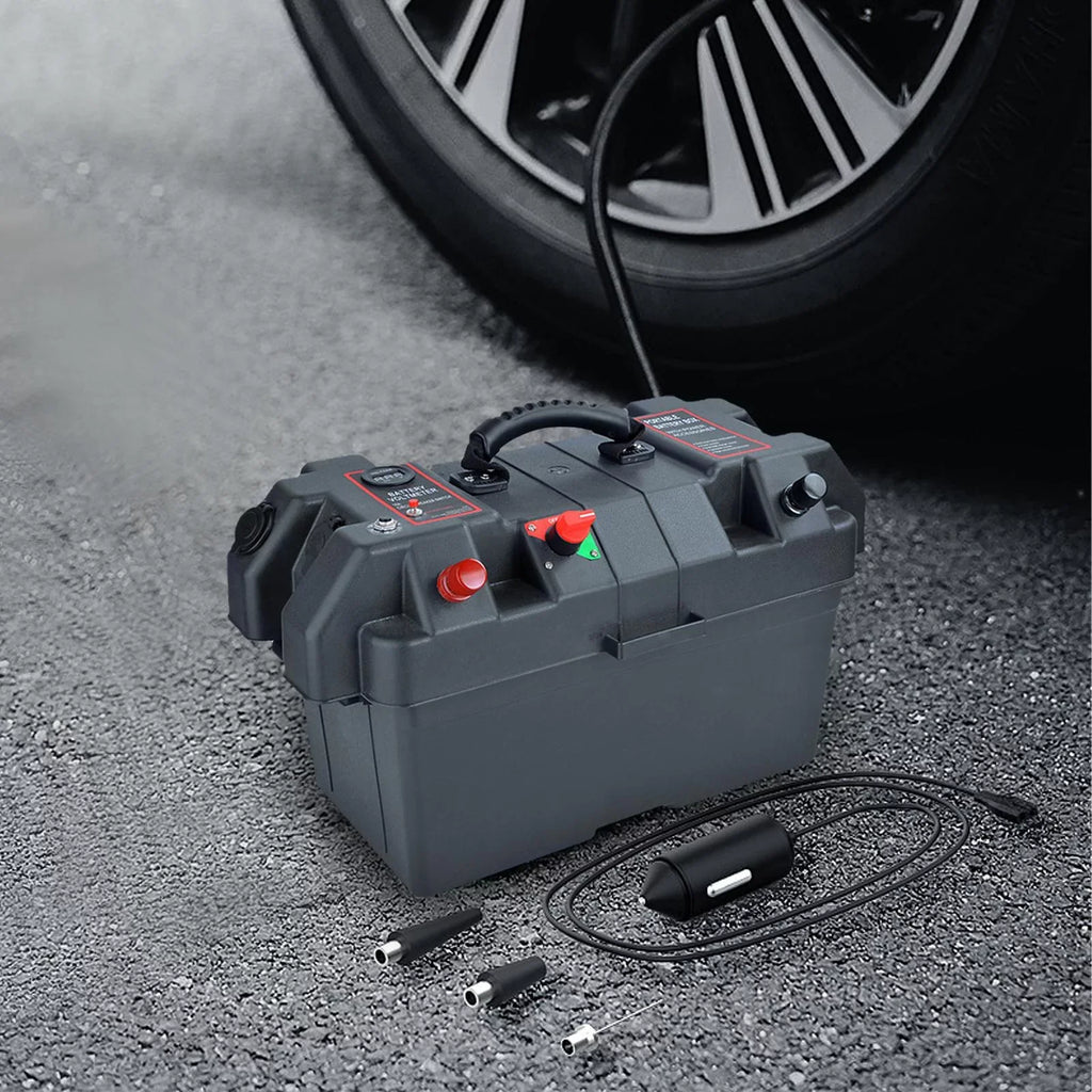 Battery Motor Battery Carrier Trailer Batteries Battery Box Travel Waterproof Dual Box USB SUV Motor RV for Trolling ATV Ports Box Car