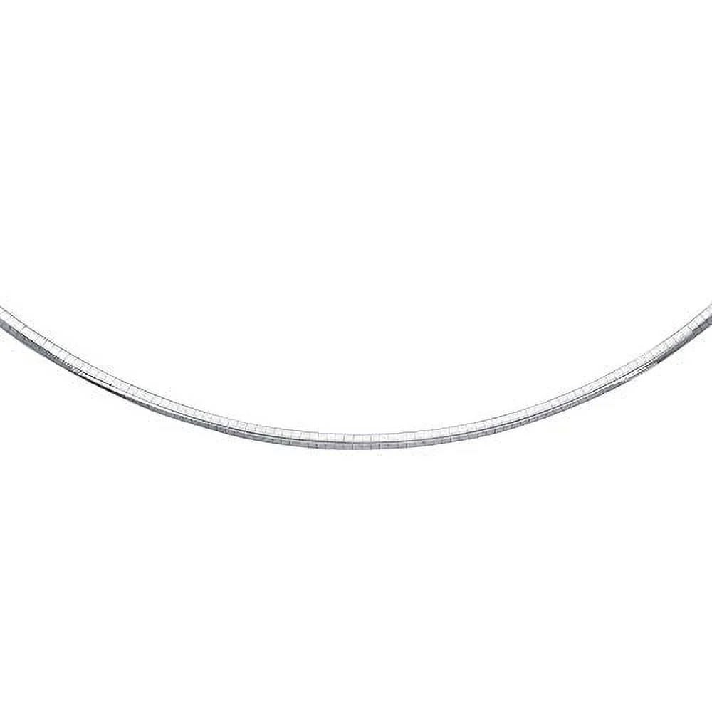Omega Rhodium JewelStop Round Classic w/Lobster Clasp 16" 3 Necklace mm Claw Sterling Silver