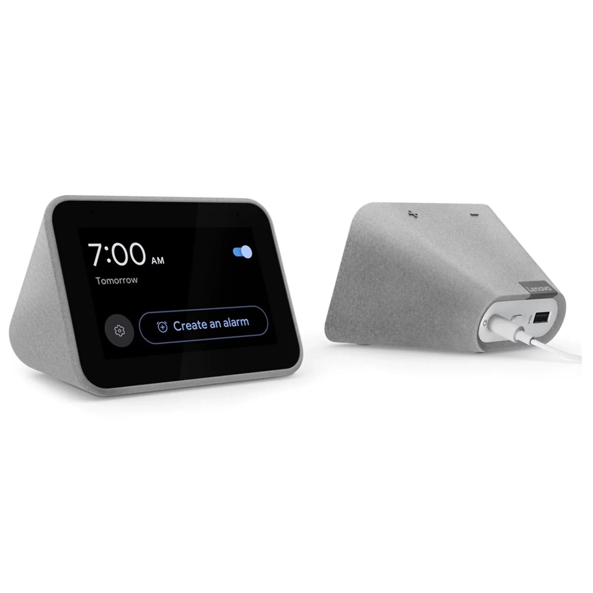 Grey the Google Assistant, (Used) Smart Lenovo Clock with
