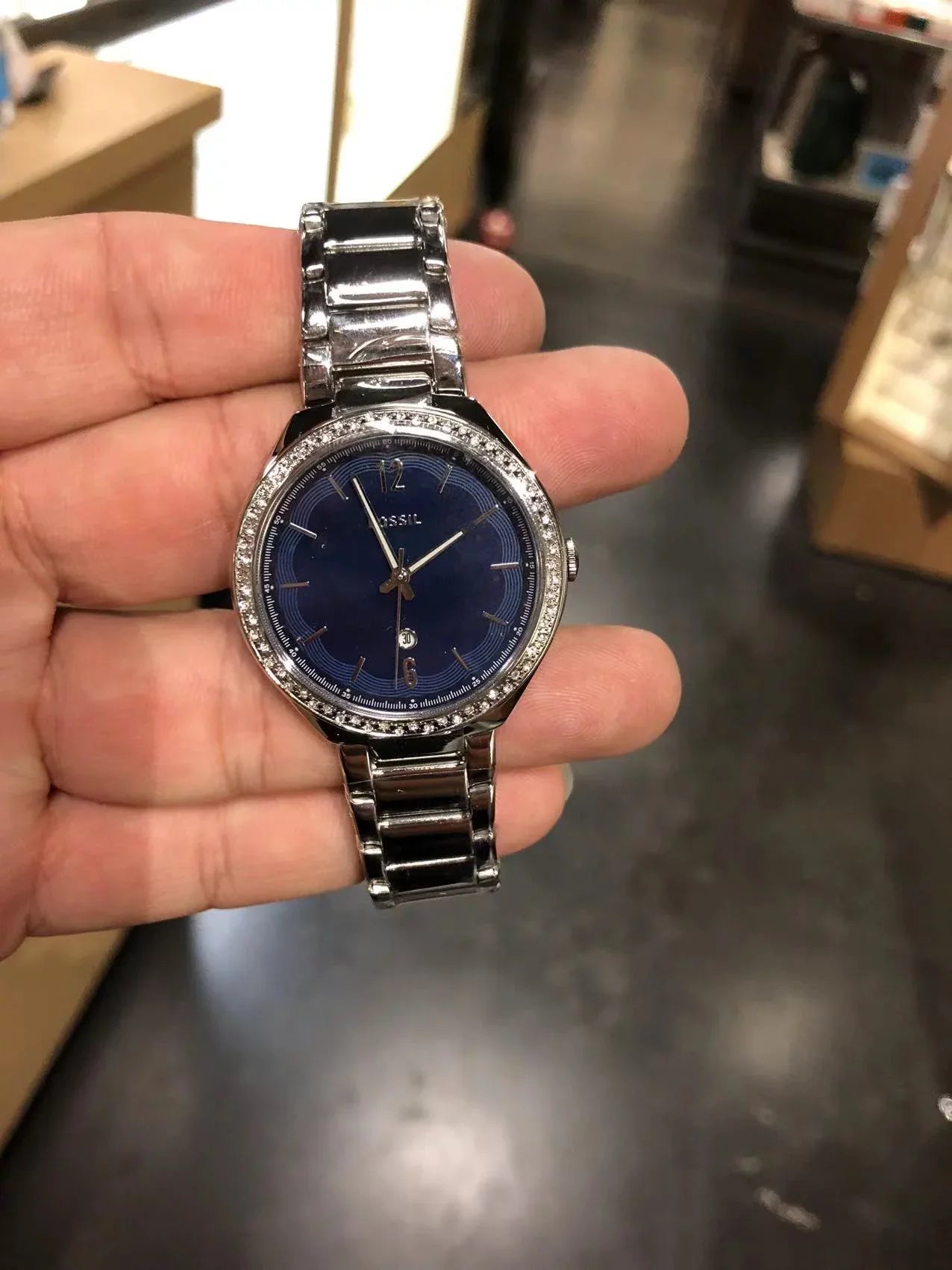 Ashtyn Steel Stainless Date Fossil Three-Hand Watch BQ3843