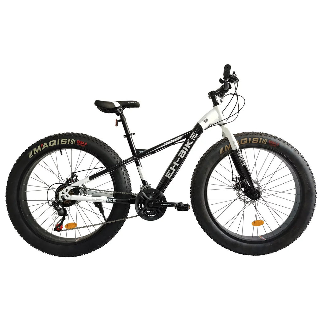 Fat Blue Rear - Mens Knobby 4-Inch Wheels, Bike, Tire Mountain 76x24.8x40in 7-Speed, Tires, Wide 26-Inch Brakes Frame, Steel and Front