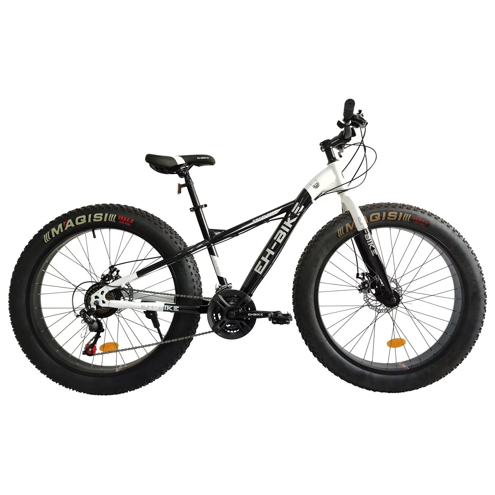 Fat Blue Rear - Mens Knobby 4-Inch Wheels, Bike, Tire Mountain 76x24.8x40in 7-Speed, Tires, Wide 26-Inch Brakes Frame, Steel and Front