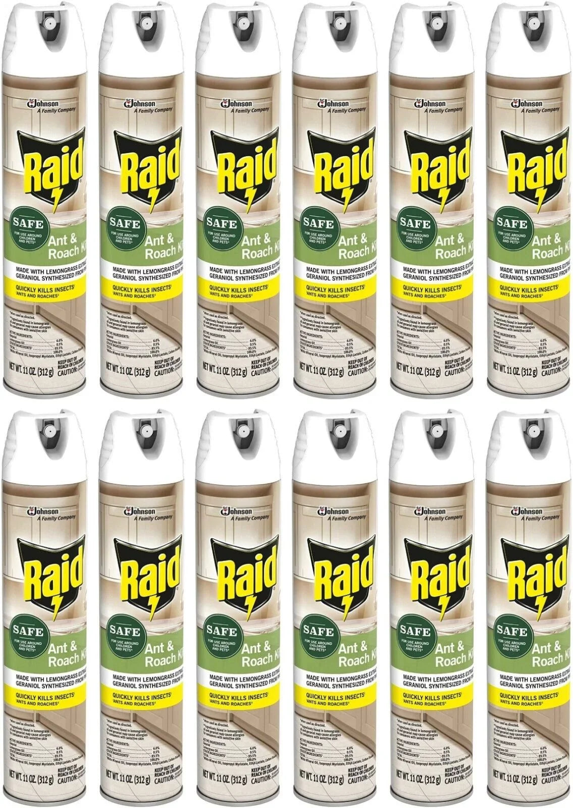 with Spray Ant Raid Killer, (12) Essential Aerosol and Roach Oils
