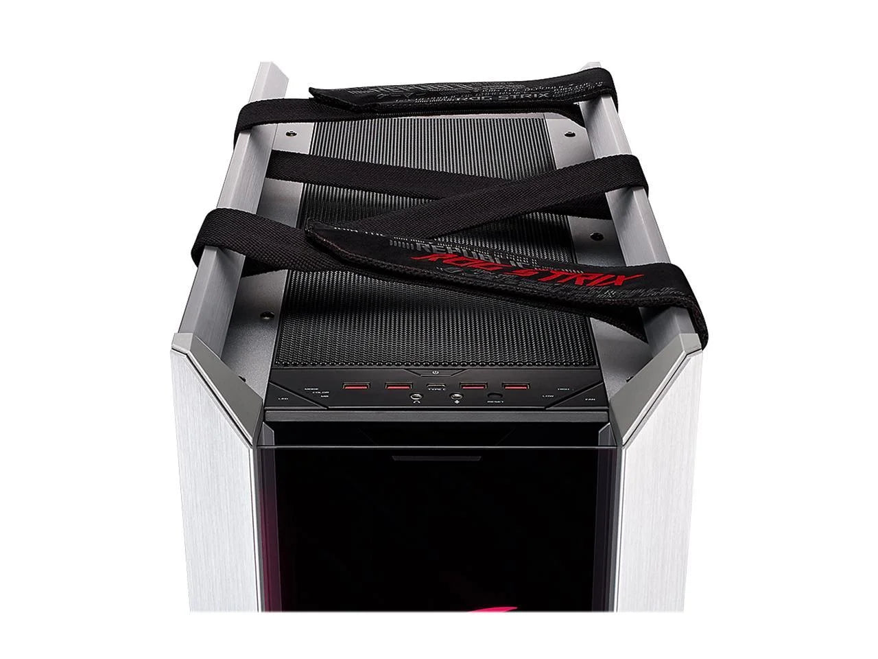 for Aluminum Strix RGB Computer Braces, Motherboards and 420mm GPU Glass, GX601 Radiator Sync Helios ROG Mid-Tower EATX Case ATX/ Support ASUS with Aura Frame, Tempered Edition White