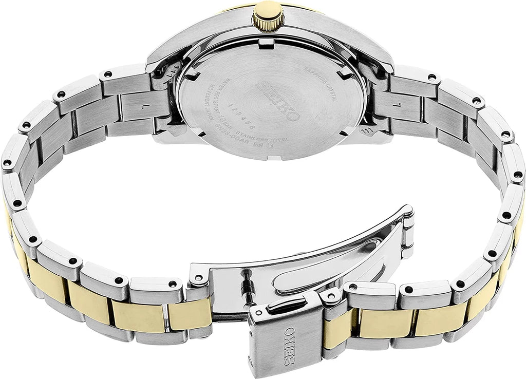 Seiko Watch Two-tone Classic Quartz SUR354P1 Neo Ladies Gold Dial