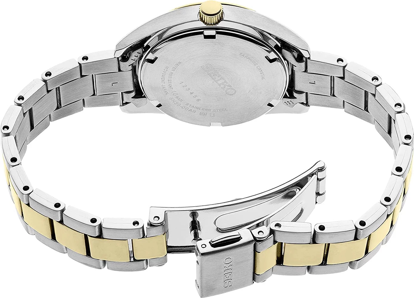 Seiko Watch Two-tone Classic Quartz SUR354P1 Neo Ladies Gold Dial