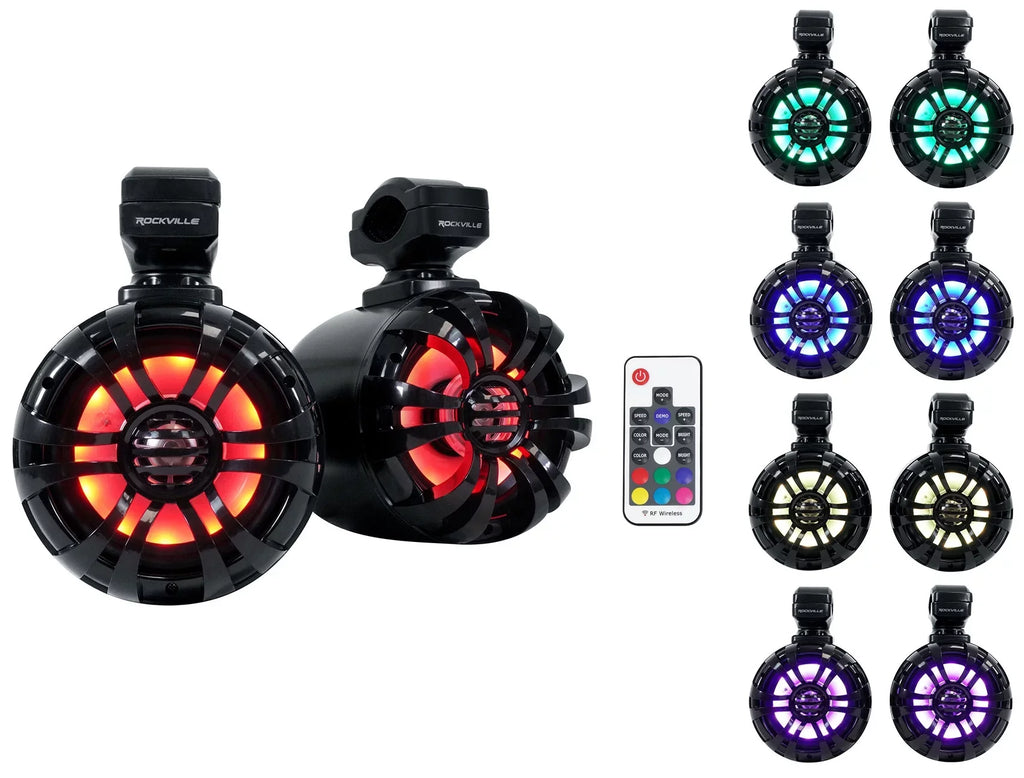 Audio RNGR65FE Pair For Ranger Polaris 2018+ Speakers+Amp Tower Memphis Pods+LED