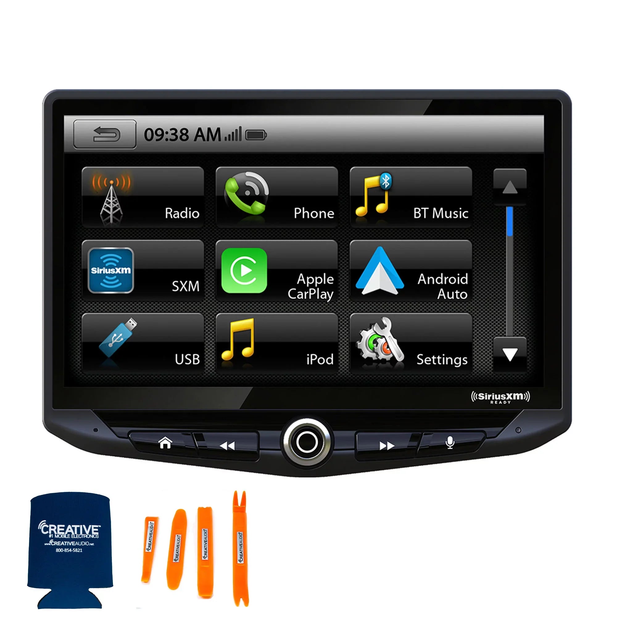 & Includes System Installation Stinger & compatible CarPlay 10" Radio with compatible Tuner 14-18 Trucks Android Infotainment with Heigh10 Auto, Kit Satellite Apple In-dash GM