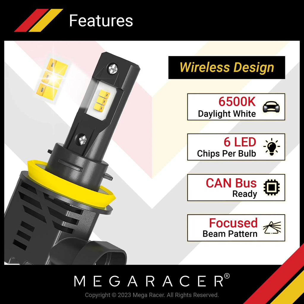 Beam/ Headlight 50W 2006 Wireless H11 S4 White H9 Automotive Bulbs LED Racer High 12V Light 38812 Mega 6500K Cool S4 2005 Audi Replacement H16 12000LM Audi Fog H8 2004