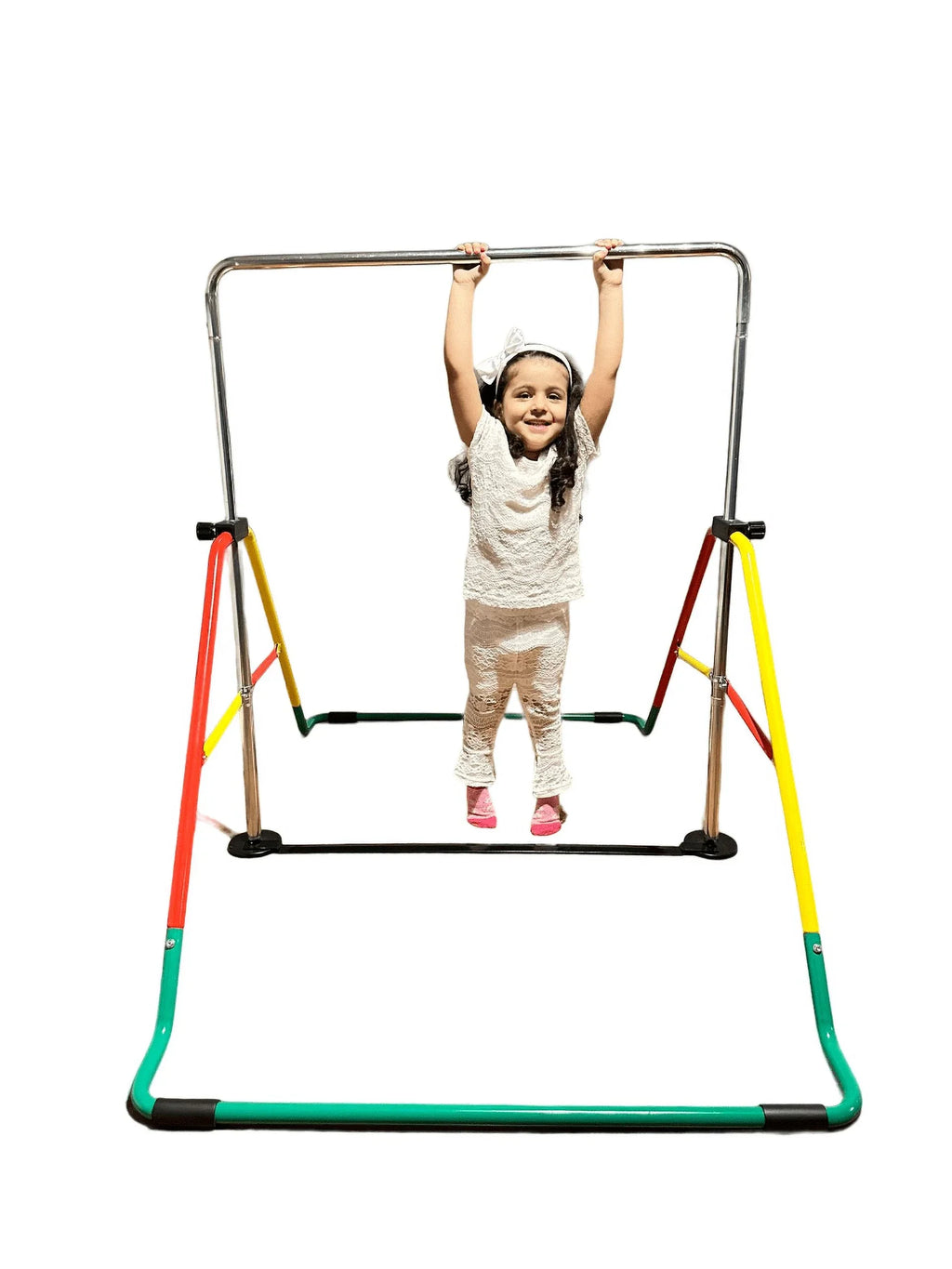 Horizontal Bar, Junior for Equipment Bar Expandable, Home - Monkey Gymnastics Red/Yellow Kip Kids Bar Folding, Playground Height-Adjustable Training,