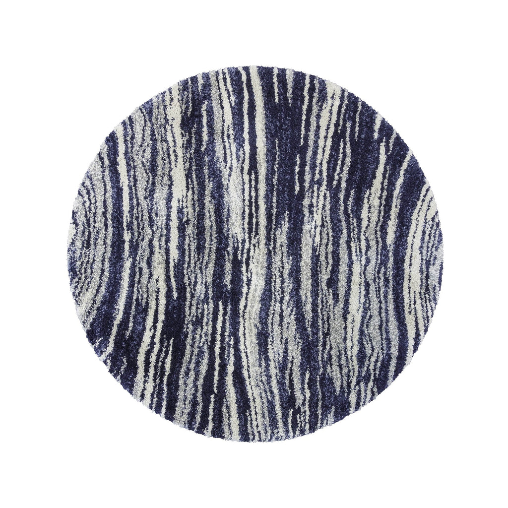 7'10" Ultimate Gertmenian Plush Whipt Area 8' Shag Round Blue Rug Shag