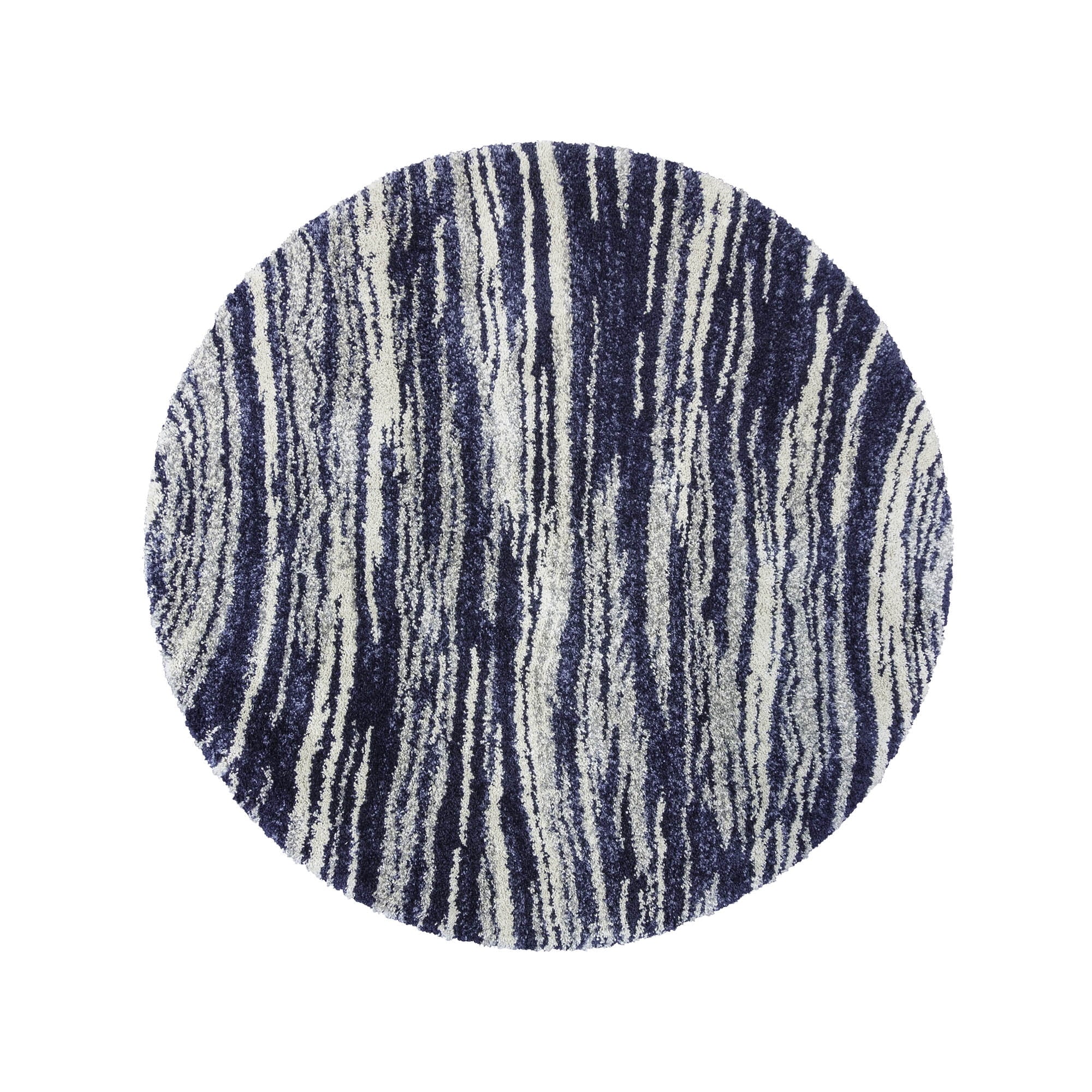 7'10" Ultimate Gertmenian Plush Whipt Area 8' Shag Round Blue Rug Shag