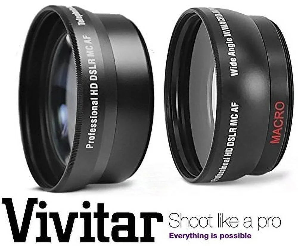 D5300 Nikon 2Pc Set Hi-Definition For Lens Lens Kit Angle Wide (52mm & Telephoto D3300 Compatible)