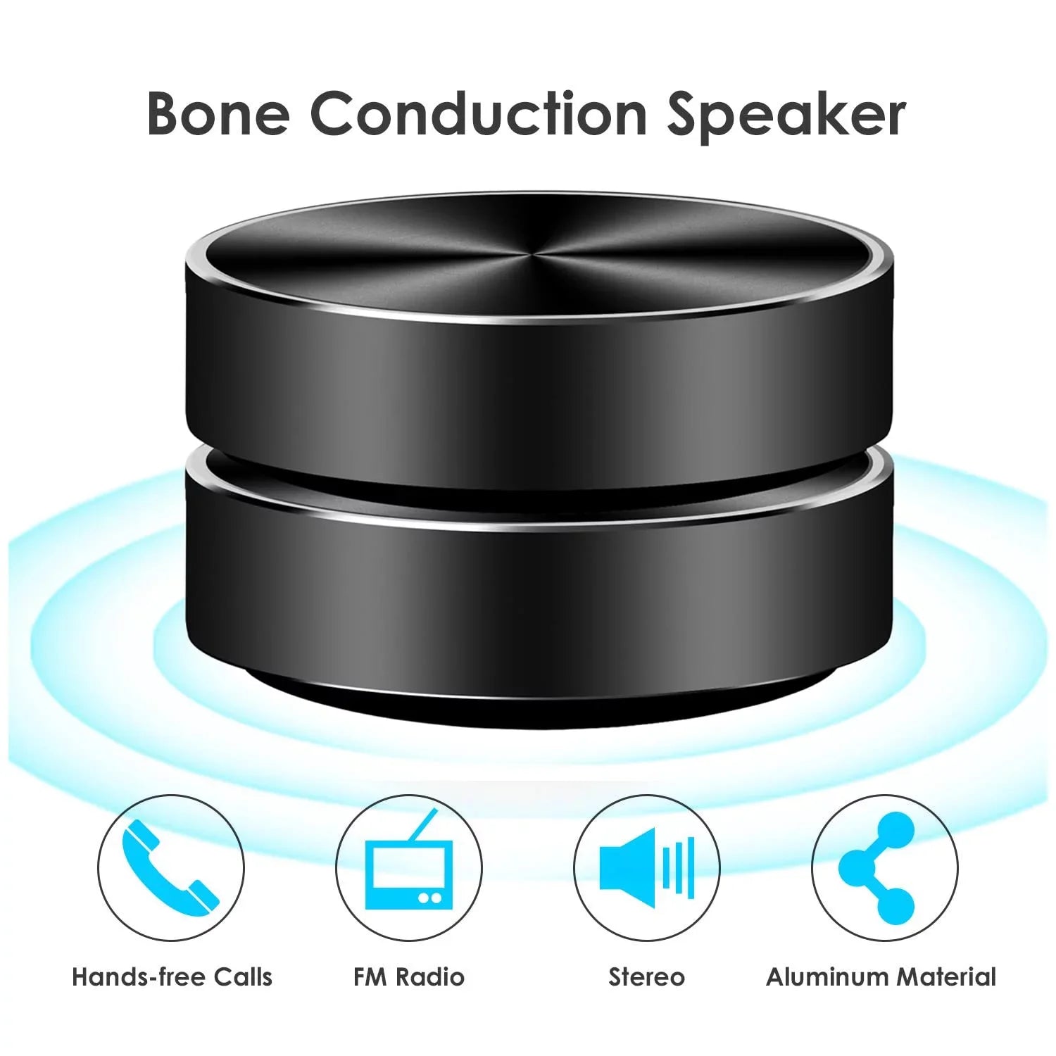 Portable 2pcs Conduction Speakers Wireless Mini Humbird 2pcs/pack Bone Speaker Speakers Black Stereo Speaker