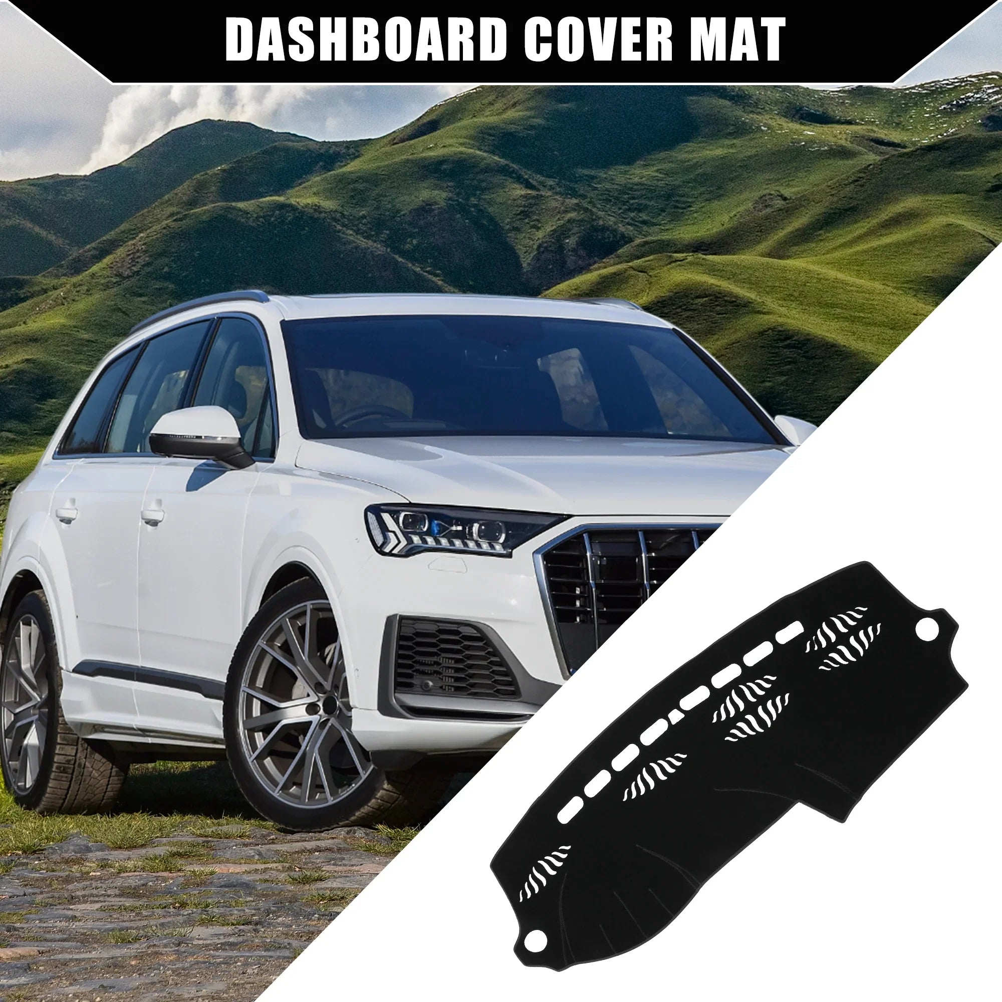 Cover 2007-2015 Console Polyester Audi Unique for Pcs Dash Cover Center Black Dashboard Q7 Bargains Non-Slip 1