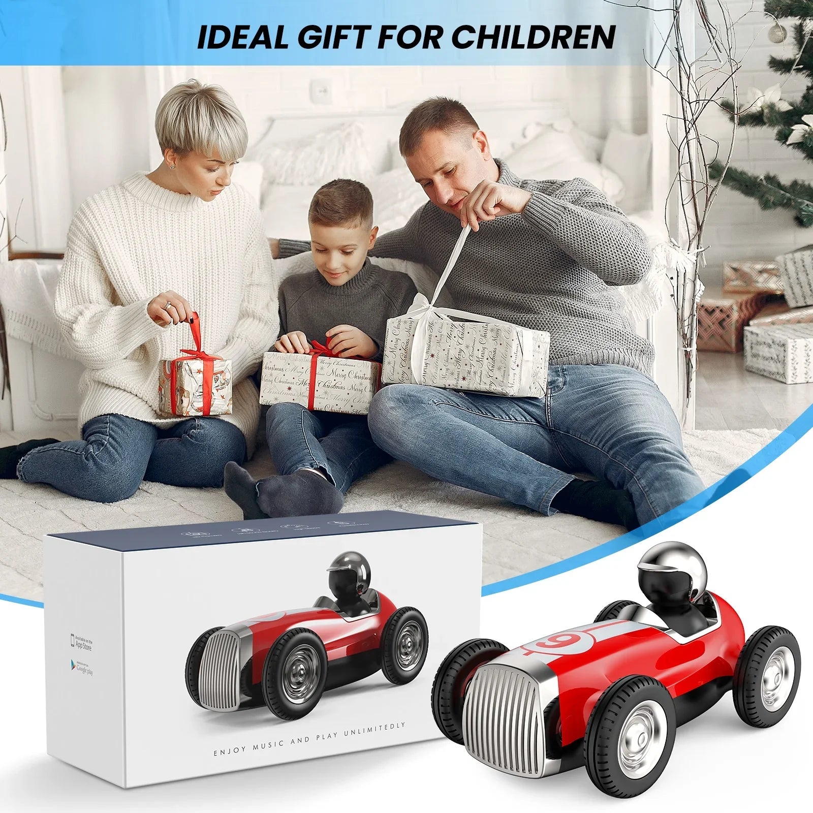 Kids Gifts, Fast Mode Trucks Girls Stunt Control Boys 2 RC 2.4GHz for RC for Car Toys Car with Wireless Remote Speed AUOSHI RC Bluetooth Music Car Red Speaker