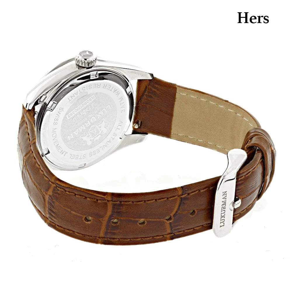 Hers Diamond Watches Gold Watches Plated His MOP White Matching and