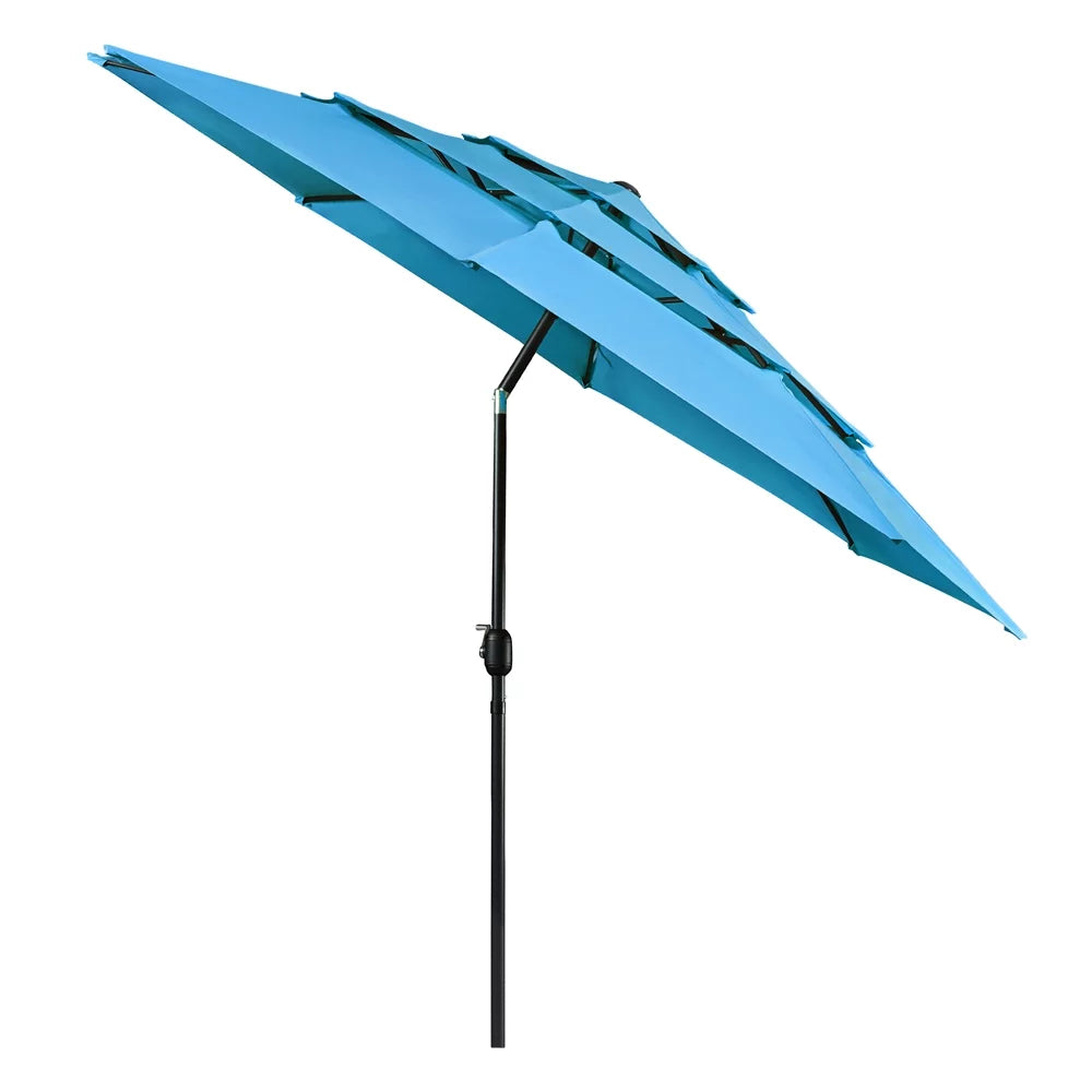 Sky Sturdy 18'' 10ft Outdoor Yaheetech lb Umbrella 8 Patio Stand, with Blue Base Ribs+ 26.5