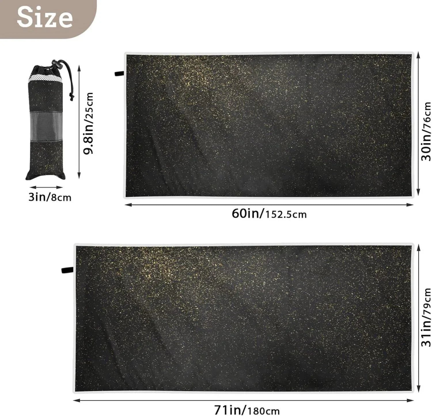 Towel Compact Dry Lightweight Swimming Beach Super Towels Quick - Holiday£¨72£© Camping Glitter Bestwell for Travel Oversized - Texture Absorbent Towel