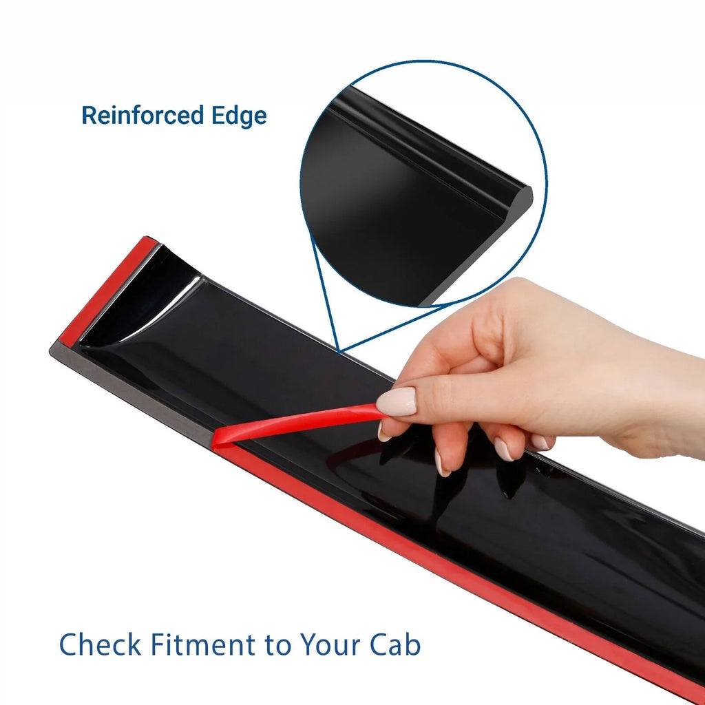 Deflectors, Silverado/GMC Durable Vent 2019-2024 Guards Incredibly Visors, (Chevy) Tape-on Compatible ART 419160 with Rain CLIM Chevrolet Sierra 1500 Window 4pcs- Crew Accessories, Window Truck Cab,