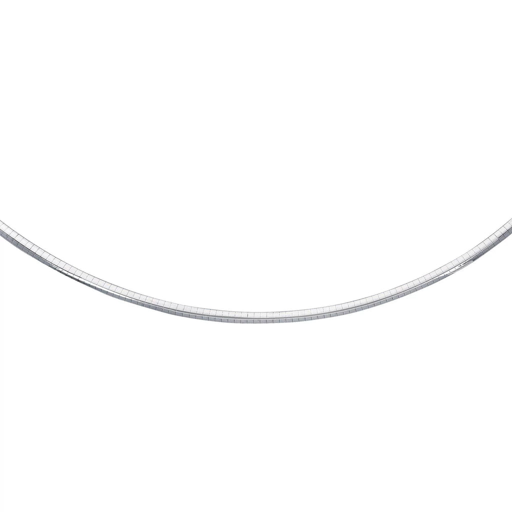 Omega Rhodium JewelStop Round Classic w/Lobster Clasp 16" 3 Necklace mm Claw Sterling Silver