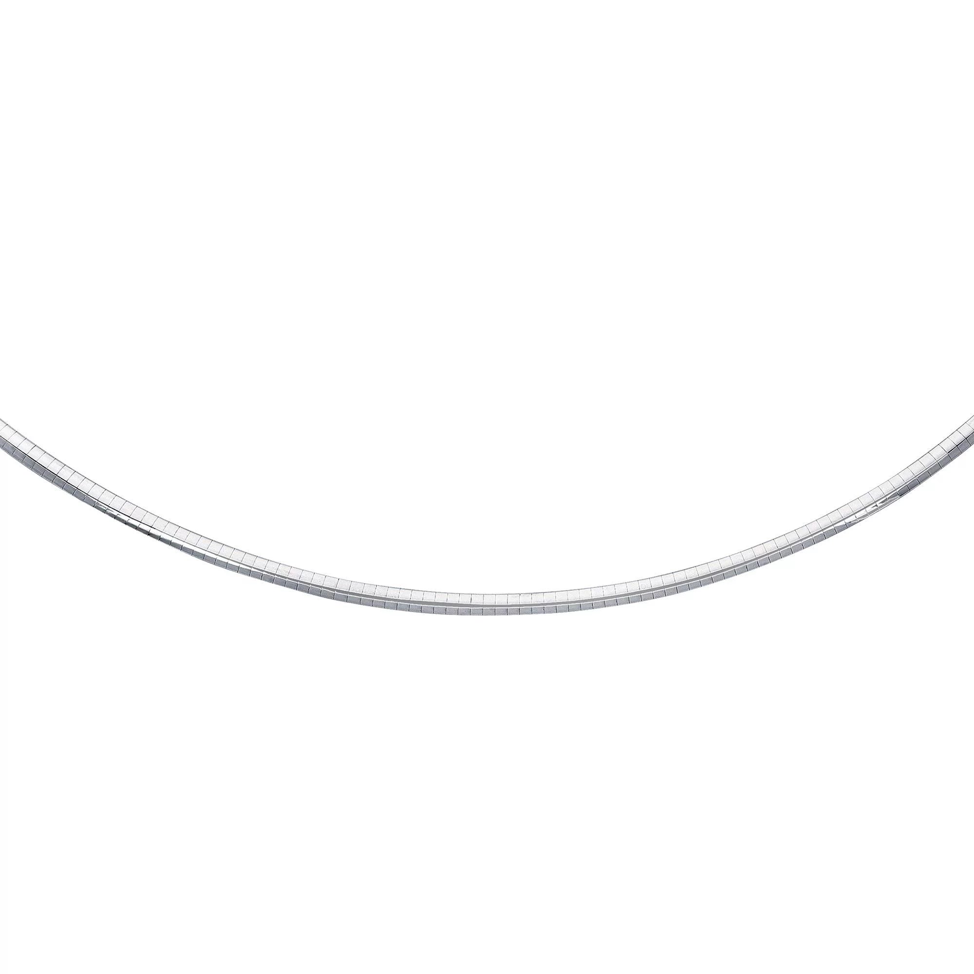 Omega Rhodium JewelStop Round Classic w/Lobster Clasp 16" 3 Necklace mm Claw Sterling Silver