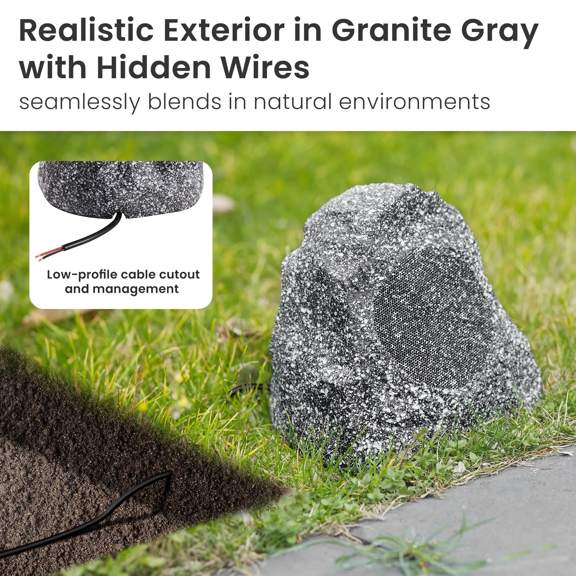 10R4G Set Patio Rock Solutions Outdoor Pool for Spa Deck Granite Speaker Theater 10 Garden