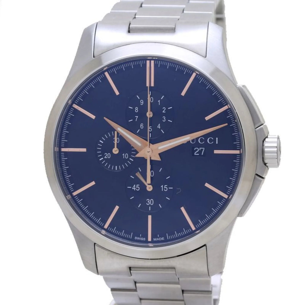 126.2 39276 New) Stainless Chronograph Timeless Pre-Owned GUCCI Steel YA126272 G Men's (Like