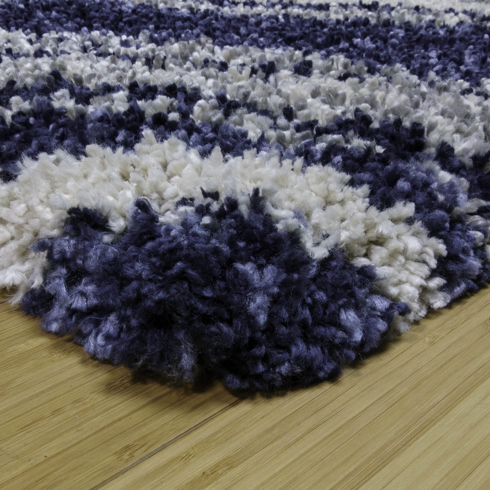 7'10" Ultimate Gertmenian Plush Whipt Area 8' Shag Round Blue Rug Shag