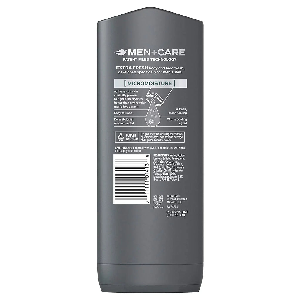 6) Face Wash, Men+CareBody (Pack oz Fresh 13.5 and Extra of Dove