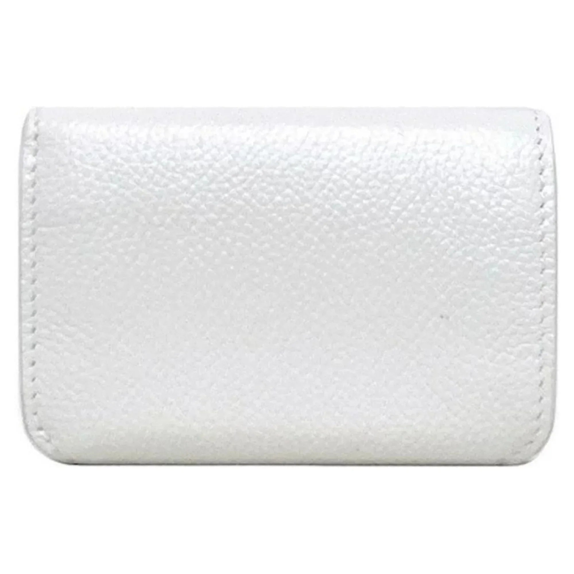 593813 Leather Logo Everyday Wallet Mini Trifold Balenciaga White