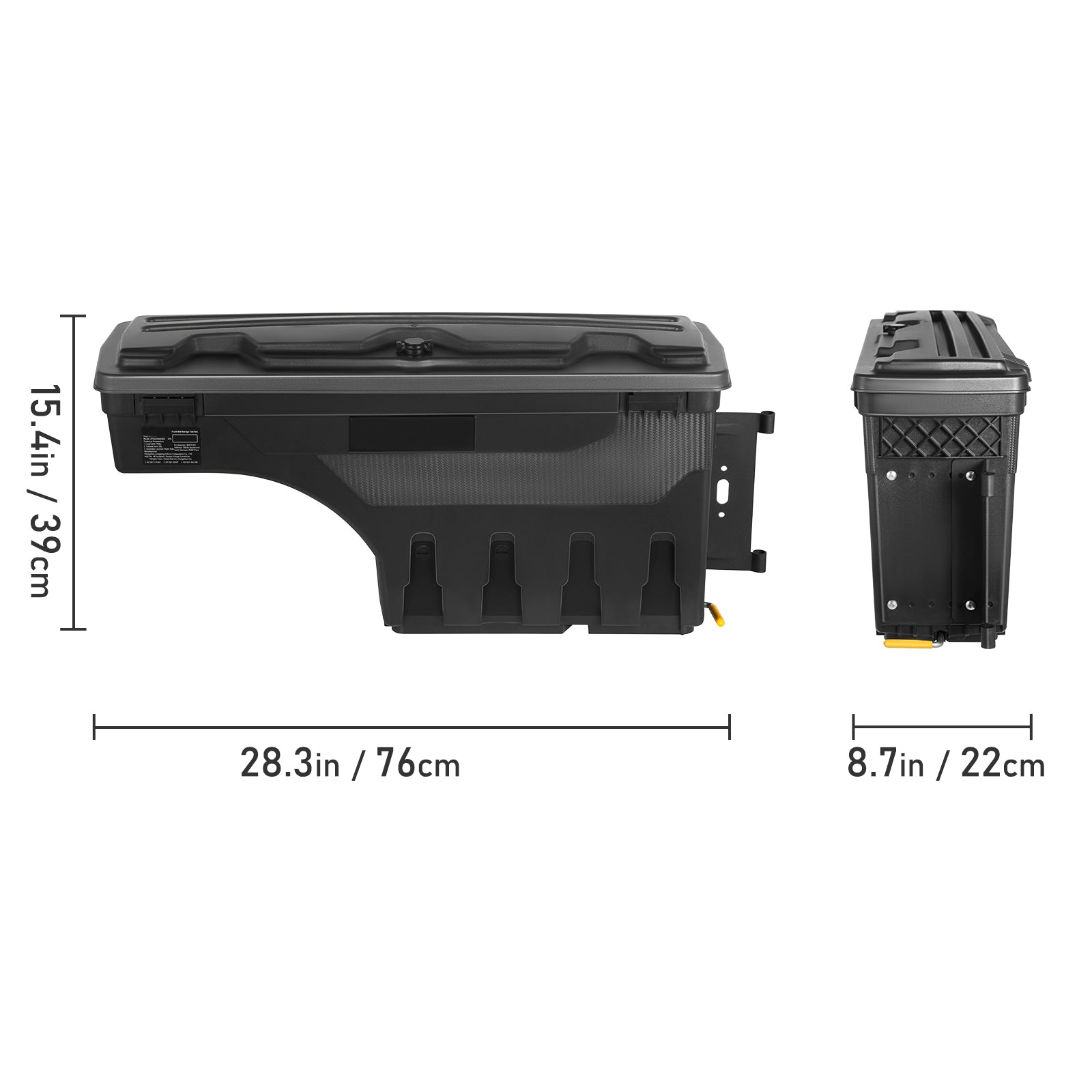 L Box, Compatible Wheel Truck 1500 1500 SKYSHALO Lid, Bed Black, Side Box, Lockable Tool Waterproof Storage GMC Well Sierra with Chevrolet Passenger 2019-2021, ABS 6.6 Gal/20 Silverado