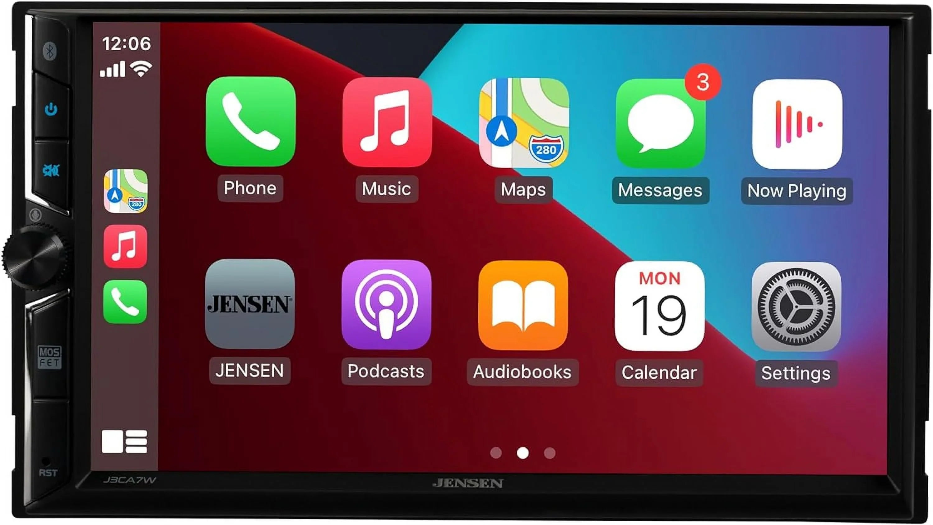 Double Certified Wireless, Android New Radio, Apple Stereo 7-inch Auto, CarPlay Car J3CA7W Wired DIN or Jensen